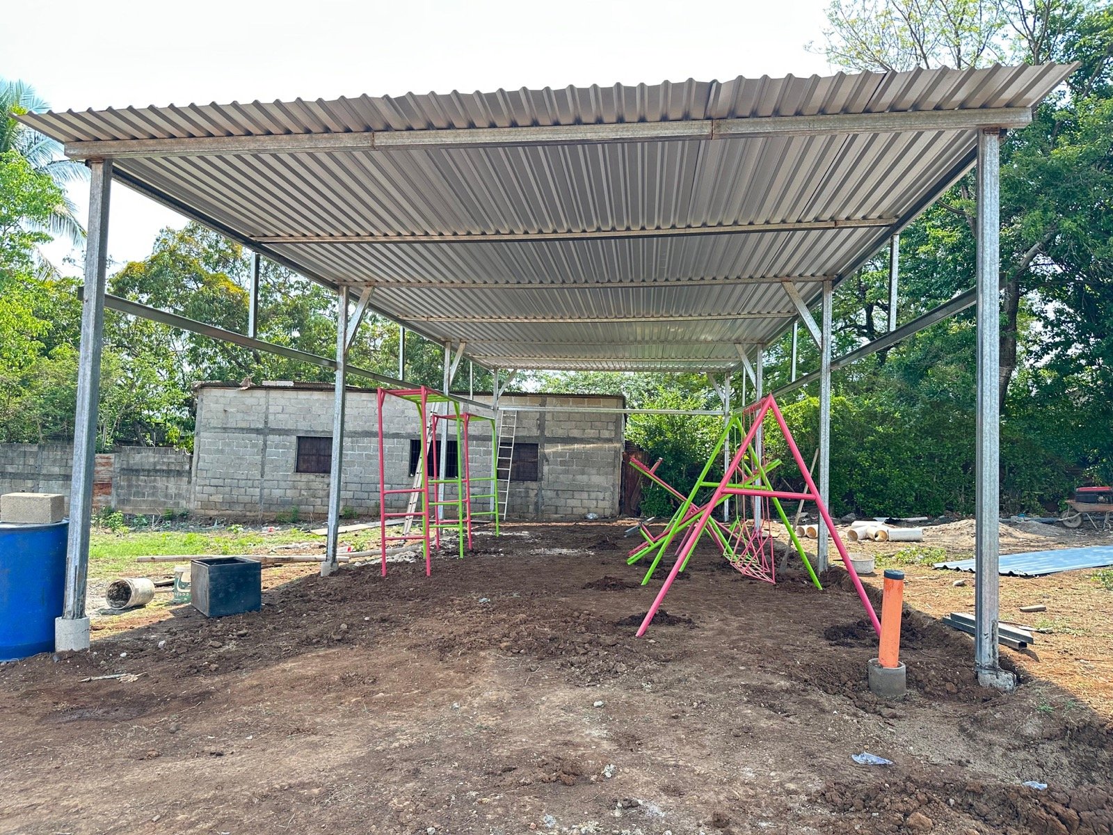 Área recreativa en construcción